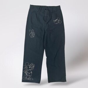Disney Parks Mickey Mouse‎ Pants Kids Size 13 Black Graphic Print Casual Youth